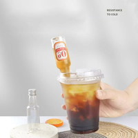 Bouteille de liqueur miniature de 50 ml avec gobelet en PET, bouteille à shot jetable pour les cafés, les bars et les magasins de proximité
