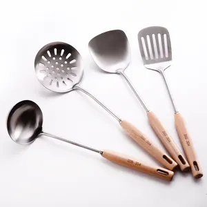 House Kitchen Ware Product Accessories Sale Outdoor Items Kitchen Tools Set Wooden Handle Kitchen Utensils