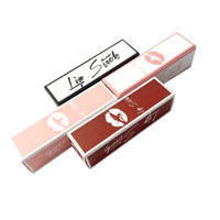 Boîte de tube de gloss à lèvres OEM personnalisée avec laminage mat, matériaux recyclés, logo et motifs de couleur personnalisés pour l'emballage cosmétique