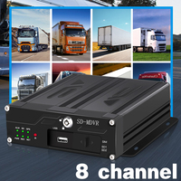 Solution DVR SD WIFI 4G 8 canaux Moniteur 7 pouces Système de boîte noire de voiture 8 caméras Enregistrement en boucle CMSV6 Accès à distance Gestion de flotte