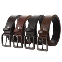 Ceinture Classique en Cuir PU pour Homme avec Boucle Ardillon, Couleur Unie Vintage, pour Jeans Décontractés, Ceinture de Taille pour Tenue Quotidienne et Professionnelle, Ceinture de Pantalon pour Homme