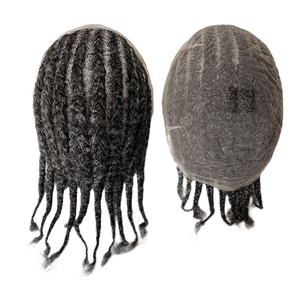 ระบบ<span class=keywords><strong>ผม</strong></span>แท้ของอินเดีย สี 1b เทา ทรงแอฟโฟร ถักเปียแบบคอร์นโรว์ ทูพีแบบเต็มศีรษะ สำหรับผู้ชายหนุ่มทันสมัย - Product Image 5