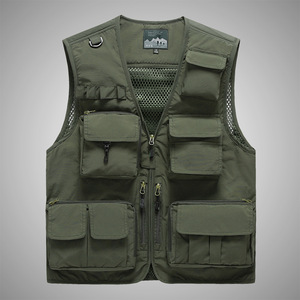 Chaleco de bolsillo de carga de alta calidad, chalecos y chaquetas sin mangas para hombre, chaqueta utilitaria personalizada - Product Image 4