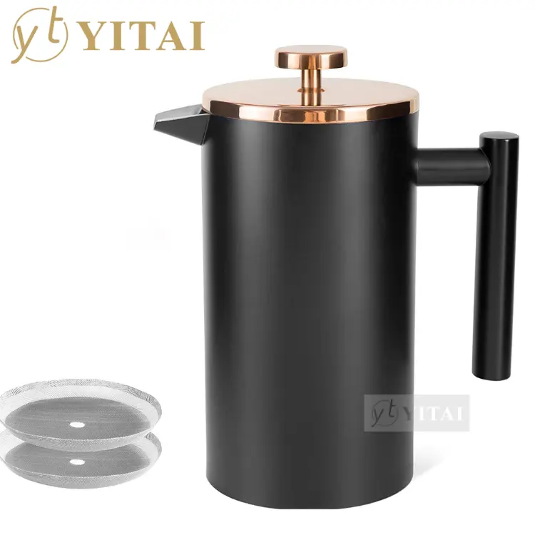 hot sale product double Wall Matt black stainless steel 304 coffee french press