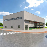 Bâtiment industriel modulaire préfabriqué en acier, design moderne 2D 3D, structure métallique, usine, entrepôt