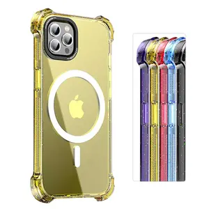 2023 New Impact TPU Clear Shockproof Phone Glitter Cover Magnetic Stand Case For IPhone 14 Case 15 Pro For IPhone 15 Ultra Case