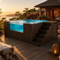 Piscine en fibre de verre sur mesure, design modulaire préfabriqué, piscine mobile de luxe, piscine conteneur de 4 m