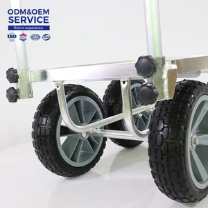 Tc4516al chuyên nghiệp nhôm công cụ giỏ hàng 4 bánh xe tay xe tải Heavy Duty kim loại xe cút kít công nghiệp tiện ích Wagon - Product Image 4