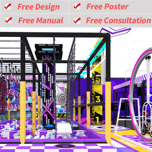 Equipo de Parque Infantil Interior, Circuito de Cuerdas, Área de Juegos para Niños, Estructura de Escalada, Tobogán, Juegos de Parque de Diversiones, Trampolín Interior - Product Image 3