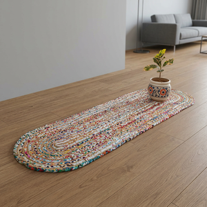 Jute Reversible <b>Rugs</b> Eco Friendly Washable Modern Wholesale Price Recycle Multi Color Handmade Chindi Braided <b>Rug</b> Best Quality - Product Image 3