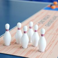 Pochette de jeu de boules, mini-jeu de bowling, jeu de boccia de table, jeu de curling de table, en matériau ABS, emballage en boîte couleur, pour la compétition