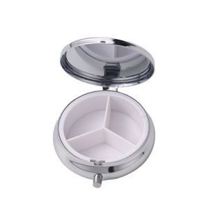 Mini Round Decorative Iron Pill Box Medicine Container Metal Tablet Case Sublimation Pill Box