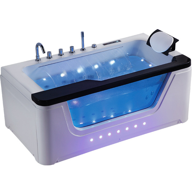Newest Design 1700mm Adult Acrylic Massage Jaccuzi whirlpool Bathtub with Waterfall