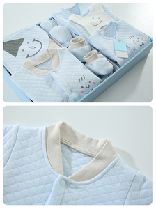 Coffret cadeau pour nouveau-nés personnalisé, ensembles de vêtements en coton pur, décontractés, 18 pièces, 21 pièces, 23 pièces, ensemble de vêtements pour bébé nouveau-né en bleu - Product Image 5