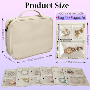 Organizador de Joyas Portátil de Viaje para Aretes, Collares y Anillos, Bolsa de Almacenamiento Plegable de Gran Capacidad con Múltiples Compartimentos - Product Image 2