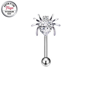 Piercings et bijoux Freya en forme de papillon, araignée, fleur, en cuivre, pour sourcils, anneaux flottants pour nombril, labrets, clous d'oreilles pour tragus et lobe - Product Image 5