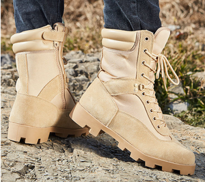 Bottes tactiques en cuir Panama pour randonnée et camping en plein air TSB04, avec fermeture éclair latérale et semelle extérieure robuste. - Product Image 6