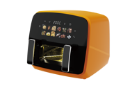Friteuse à air numérique intelligente 1800W en acier inoxydable, vente en gros OEM, écran LCD, menus prédéfinis, sans huile, 10L