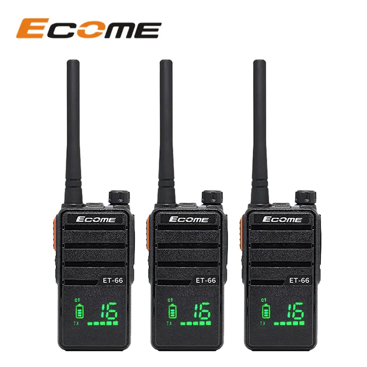 Последняя Ecome ET-66 экран маленький дальний ptt удобная беспроводная иди и болтай walkie talkie “иди и по 3 предмета в комплекте