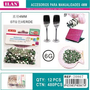 Strass Ilan 4Mm Verdi 6G Per Artigianato E Decorazioni - Product Image 1