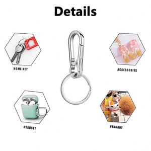 Mousqueton robuste en alliage de zinc avec clips à dégagement rapide pour porte-clés et détecteur de clés de voiture, cadeau promotionnel - Product Image 3