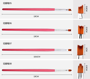 8 Pcs Nail Art Brush <b>Set</b> Wooden Handle Petal Pattern Irregular Hair Tip Nylon <b>Crimped</b> Ferrule Manicure Salon Nail Pen Kit - Product Image 5