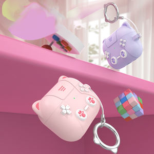 Nouvelle <span class=keywords><strong>coque</strong></span> en silicone souple antichoc de style jeu de chat pour <span class=keywords><strong>AirPods</strong></span> 4 Pro 2 3 housse de protection pour écouteurs Compatible - Product Image 2