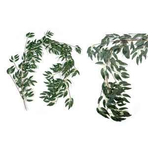 Guirlande artificielle de feuilles de saule 100cm 200cm, décoration murale intérieure pour mariage, verdure hautement réaliste - Product Image 5