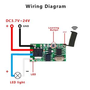 Interruptor de Control Remoto Inalámbrico de 433 MHz, Receptor de Largo Alcance de 3.6V, 12V, 24V y Transmisor de 433 MHz, Módulo de Interruptor de Control Remoto LED - Product Image 4