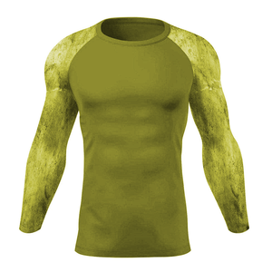 Camiseta de compresión de poliéster de alta calidad, transpirable, para gimnasio, deportes, capa base, manga corta, transpirable, de secado rápido. - Product Image 6