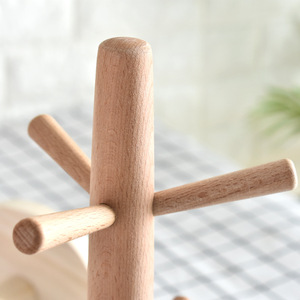 Beech Wood Cup Holder Standing Type Multifunctional Storage Rack For <b>Teacup</b> Household Wooden Water Cup Hanger - Product Image 4