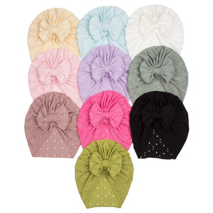 Casquette pour bébé de style européen et américain Nouveau pull à nœud rayé pour les tout-petits <span class=keywords><strong>Turban</strong></span> à mailles fines d'inspiration indienne pour l'hiver et l'été - Product Image 5