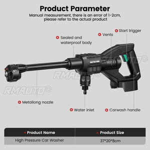 Hidrolavadora Portátil Inalámbrica de Alta Presión de 500 W y 100 Bares, Máquina de Limpieza de Autos 6 en 1 con Pistola de Agua - Product Image 4