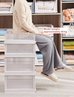 Boîte de rangement multifonctionnelle pliable à tiroir Style vêtements Panier de rangement pliable coulissant Armoire à compartiments superposés
