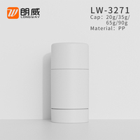 Nouvelle bouteille de déodorant parfumé en PP blanc de luxe personnalisée, 20g 35g 65g 90g, anti-transpirant pour femmes et hommes, stick déodorant solide en plastique