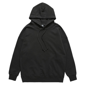 Sweat à capuche ample pour homme en coton pur épais, épaules tombantes, couleur unie, respirant, pour les loisirs - Product Image 5