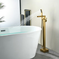 Robinet de douche et baignoire en cuivre, chaud et froid, vertical, à montage sur rebord, sur pied, monocommande, double commande, tout-en-un