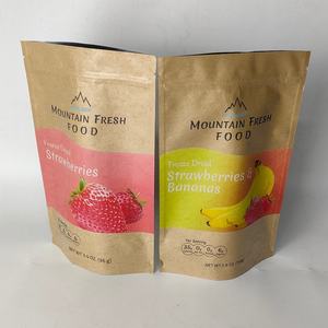 Custom Printed Eco-Friendly 100% Compostable Ziplock Kraft Paper Dried Food Nuts <b>Packaging</b> <b>Biodegradable</b> Stand up Pouch - Product Image 2