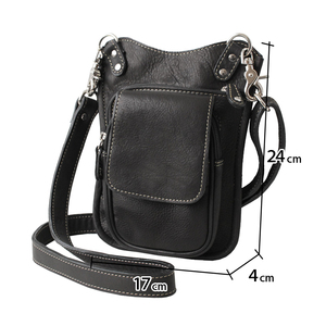 กระเป๋าคาดเอวหนังลูกวัวแท้ประดับหมุดพร้อมช่องใส่ของหลายช่อง - Product Image 4