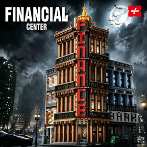 GANRAKU SJ1118 Financial Center Building Block Model 3763+ Pieces 1:32 Scale Architecture DIY Miniature Toy for Youth - Product Image 2