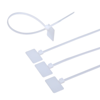 Attaches de marqueur de câble autobloquantes 2.5*100mm 1000 pièces étiquettes de fil de Nylon colorées étiquettes blanches en plastique attaches zippées de câble personnalisables OEM