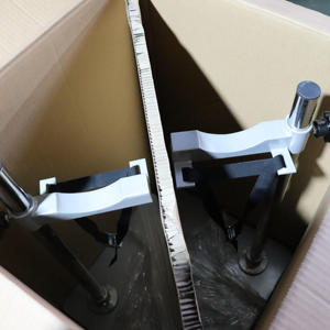 Support de sol professionnel semi-automatique en acier inoxydable réglable en hauteur pour buse d'échappement, idéal pour <span class=keywords><strong>garage</strong></span> de réparation automobile CE - Product Image 4