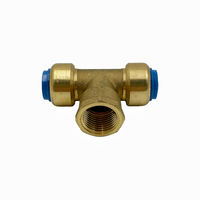 Raccord en T femelle en laiton 16 mm à connexion rapide 1/2'' pour système d'eau domestique et VR