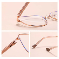 Lunettes de vue unisexes rétro œil de chat en métal, anti-lumière bleue, monture en TR90, verres transparents, avec charnières à ressort