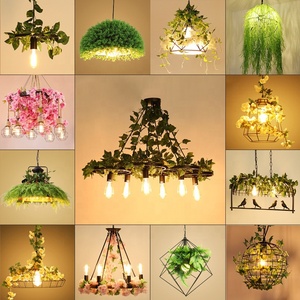 Décoration de style industriel rétro, restaurant, ferme, jardin heureux, fleurs et plantes en <span class=keywords><strong>pot</strong></span>, luminaires suspendus - Product Image 6