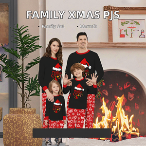 Conjunto de Pijamas de Inverno Térmicos Tricotados para Família com Cintura Elástica e Mangas Longas - Nova Chegada de Roupas de Dormir - Product Image 2