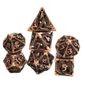 Jeu de dés en métal creux pour D&D (Dungeons & Dragons), MTG (<span class=keywords><strong>Magic</strong></span> The Gathering), Pathfinder, <span class=keywords><strong>Magic</strong></span>, 7 pièces - Product Image 4