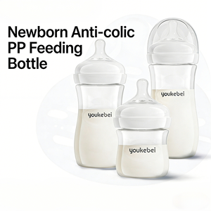 Nouvel Arrivage Biberon Bio OEM ODM à Col Large avec Tétines en Silicone et PP Anti-colique <span class=keywords><strong>pour</strong></span> <span class=keywords><strong>Bébé</strong></span>, Ensemble de Biberons d'Alimentation et d'Eau - Product Image 4