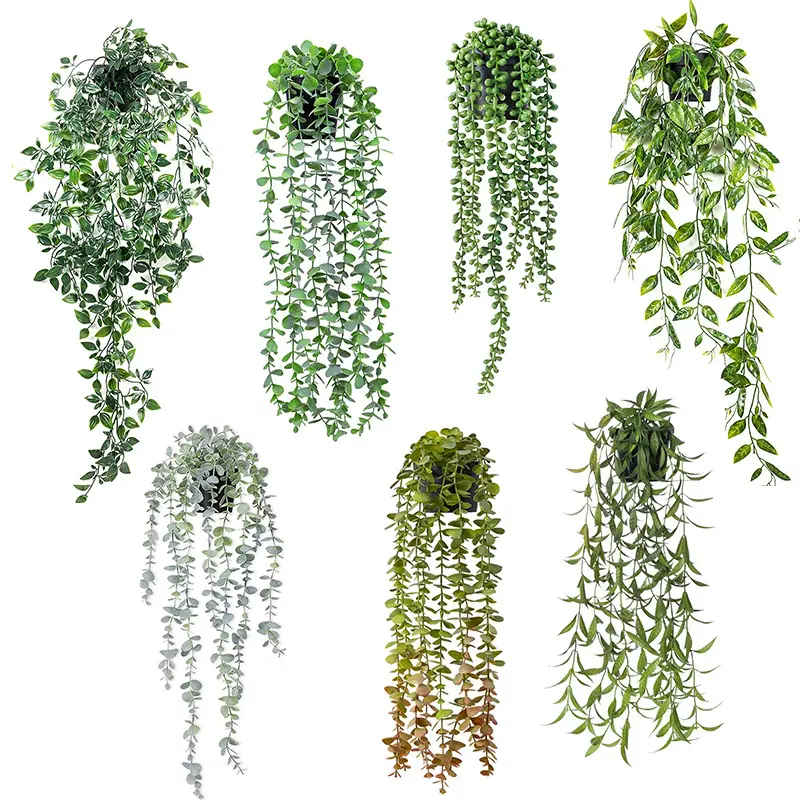 Niet-Vervagende Levensechte Kunstmatige Hangende Planten Inclusief Pot Voor Muurhuiskamer Terrasdecoratie