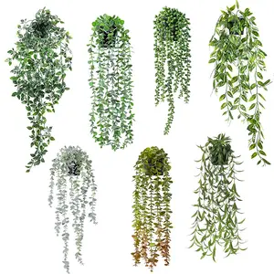 Non-fading Lifelike Artificial Hanging Plants Including Pot For Wall House Room Patio Decoration